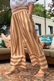 Bloc Stripe Wide Leg Pant Nutmeg & Cedar